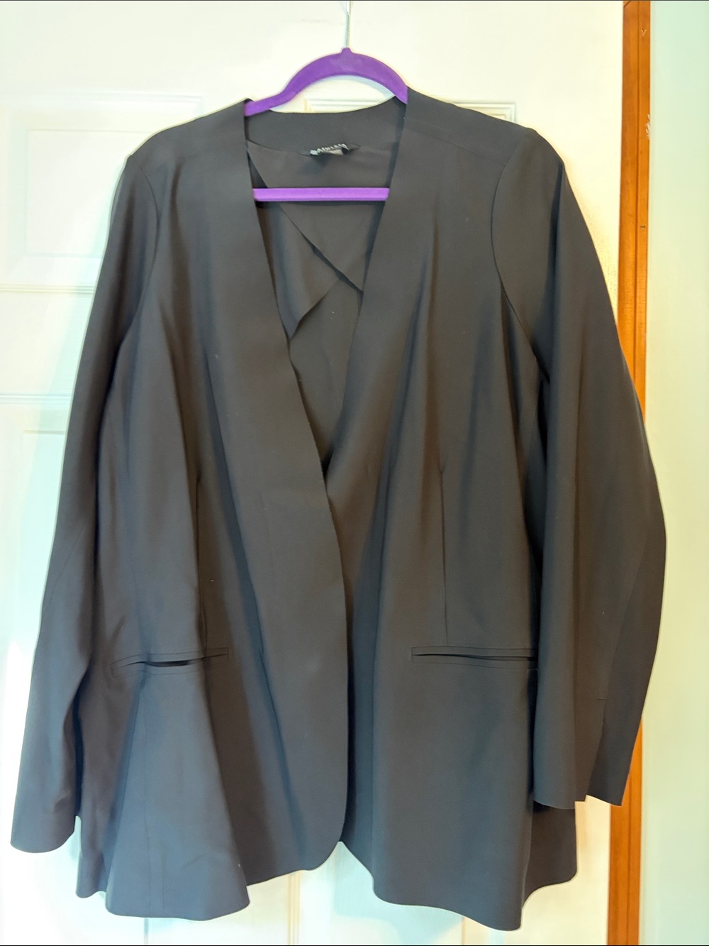 Athleta Avenues Black Open-Front Blazer